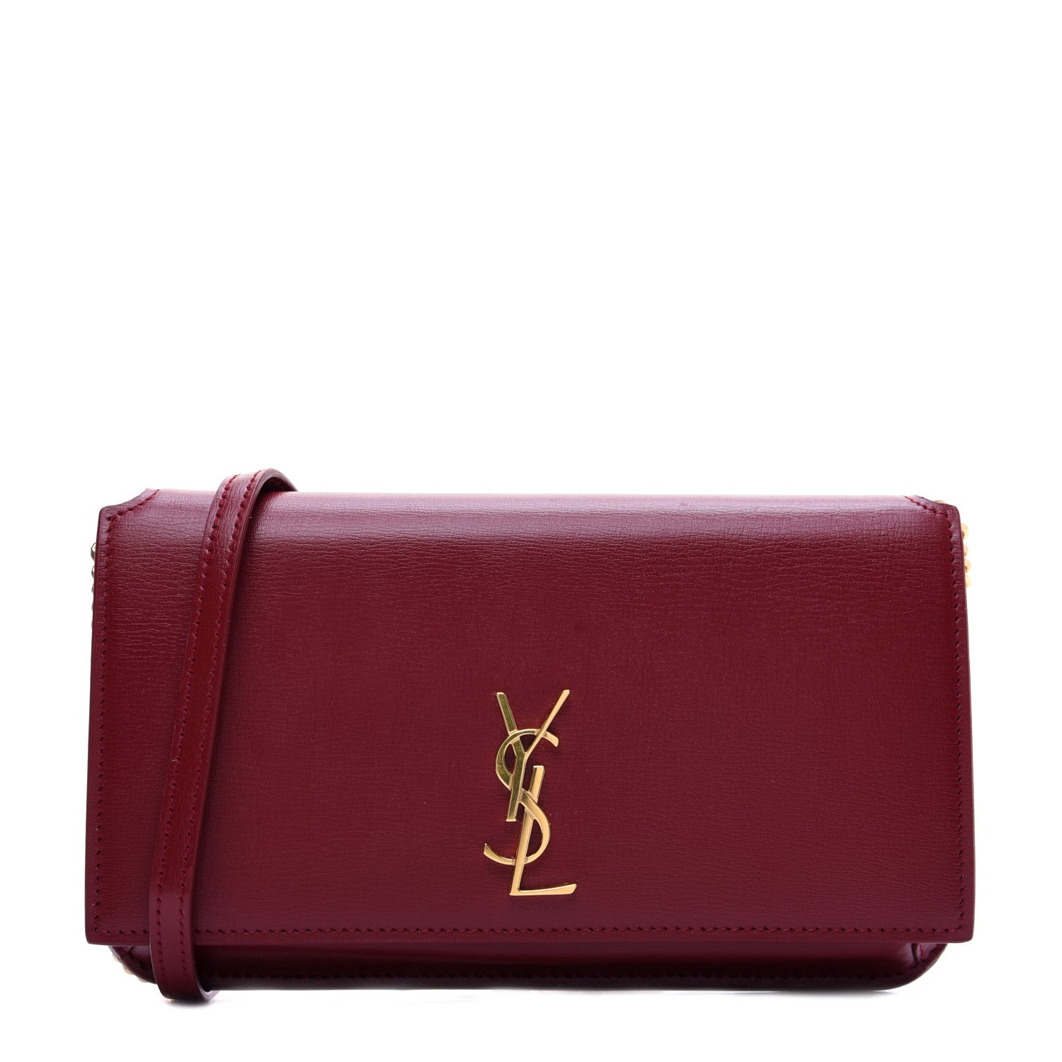 Saint Laurent Smooth Calfskin Monogram Phone Holder Crossbody Opyum Red 1 of 10
