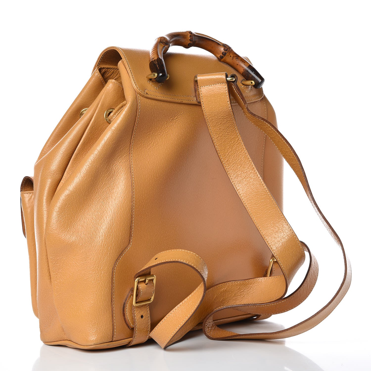 Gucci Cinghiale Bamboo Medium Backpack Tan 3 of 15