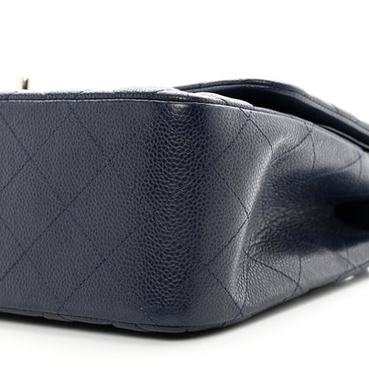 Chanel Caviar Quilted Jumbo Double Flap Navy Blue 10 of 11