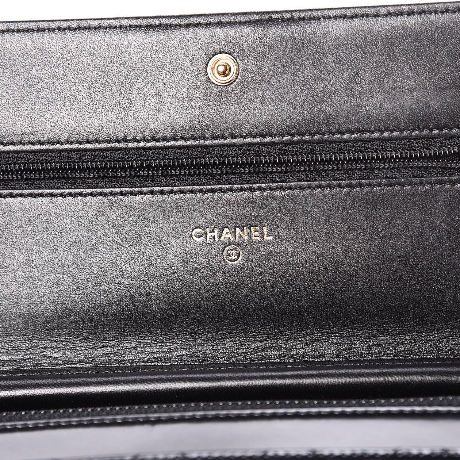 Chanel Glazed Calfskin Quilted Boy Wallet On Chain WOC Black 8 of 14