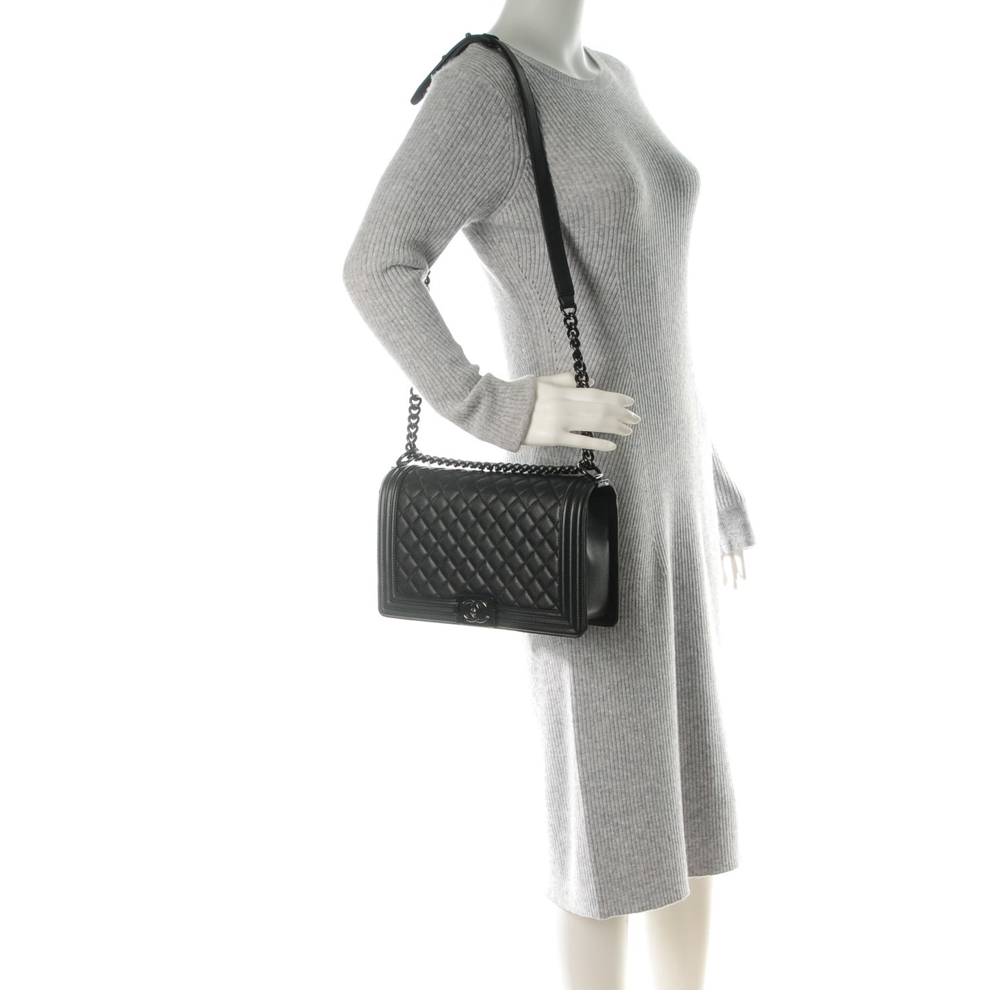 Caviar Quilted New Medium Boy Flap So Black