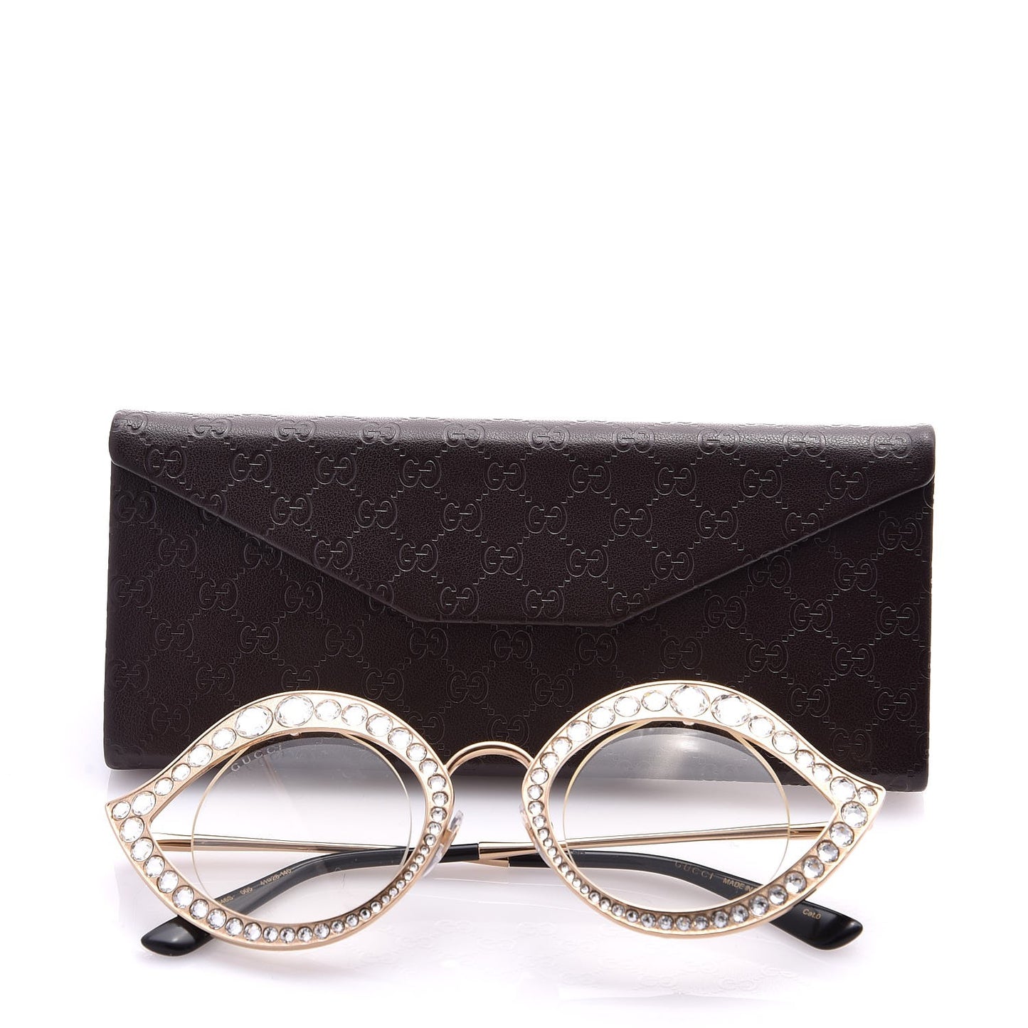 Metal Crystal Cat Eye Sunglasses GG0046S Gold