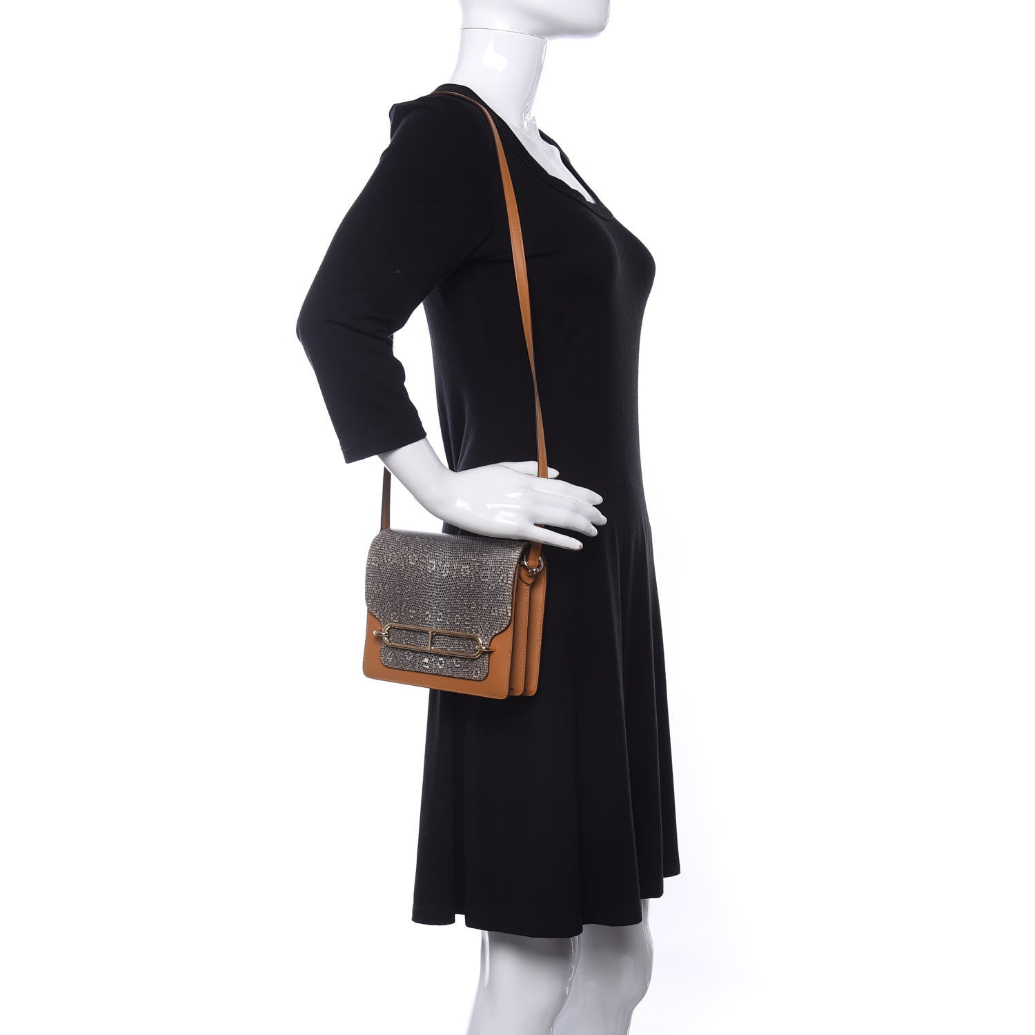 Hermes Evercolor Lizard Mini Sac Roulis Caramel Ombre 2 of 9