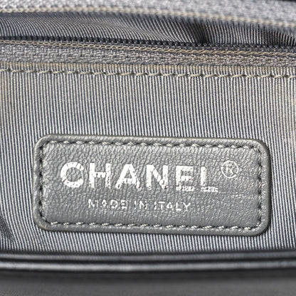 Chanel Calfskin Chevron Quilted New Medium Boy Flap Black 5 of 12