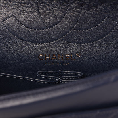 Chanel Aged Calfskin Chevron Quilted 2.55 Reissue 225 Flap Blue 9 of 12