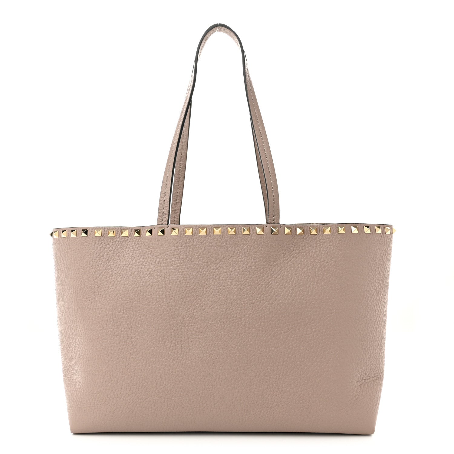 Valentino Garavani Grained Calfskin Small Rockstud Shoulder Tote Poudre 1 of 8