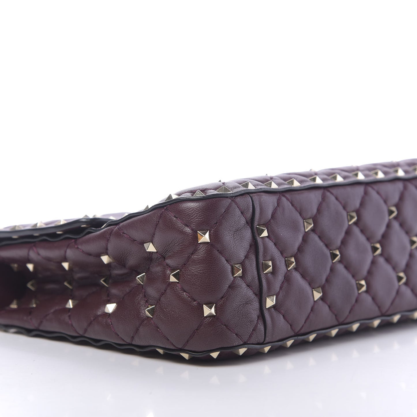 Nappa Medium Rockstud Spike Shoulder Bag Rubin