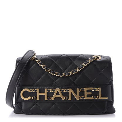 Chanel Calfskin Quilted Enchained Flap Black 1 of 9