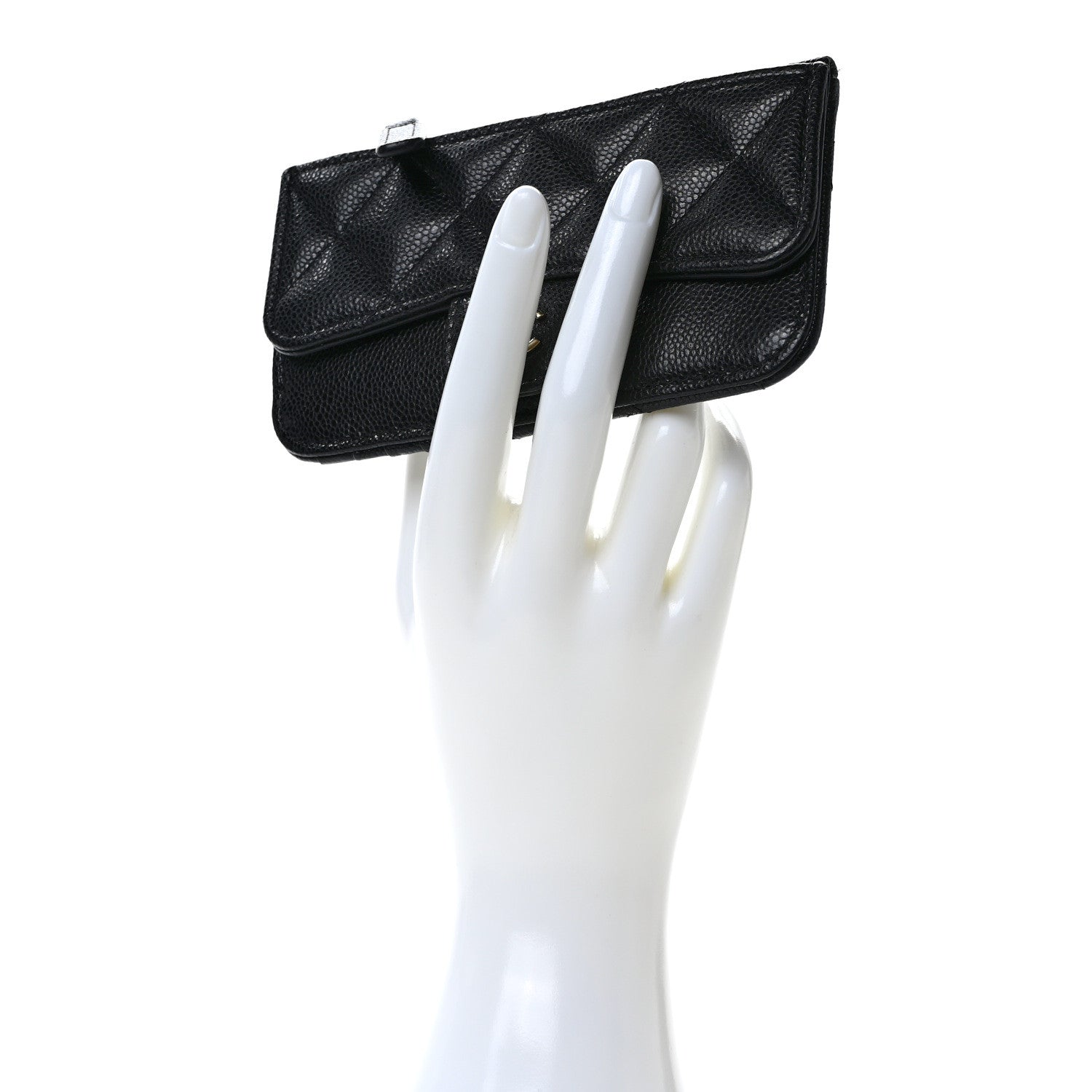 Chanel Caviar Quilted Flap Zip Card Holder Black 2 of 8