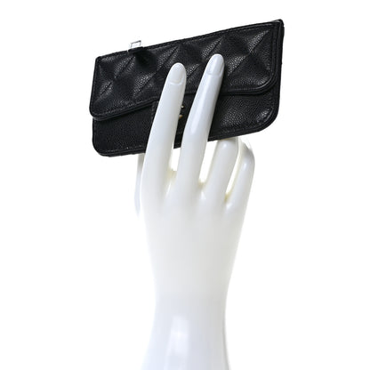 Chanel Caviar Quilted Flap Zip Card Holder Black 2 of 8