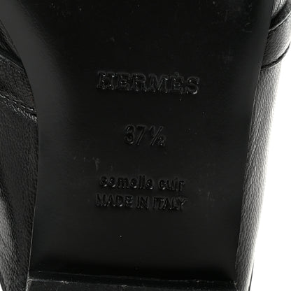 Hermes Goatskin Oz Mules 37.5 Black 7 of 10