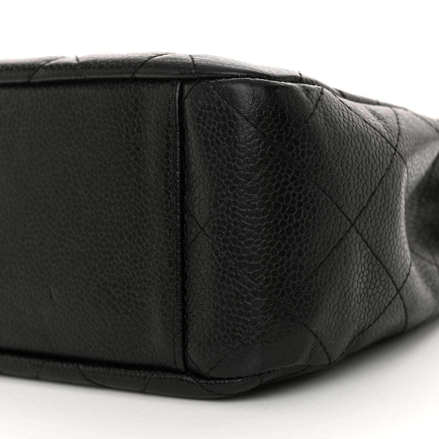 Caviar Quilted Flap Shoulder Bag Black