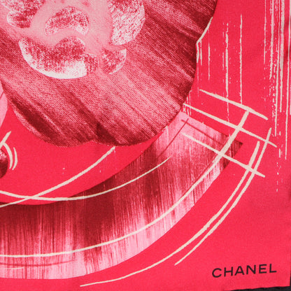 Chanel Silk Camellia Pearl Scarf Pink 3 of 5