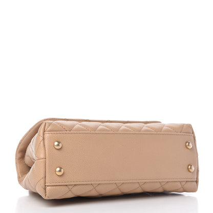 Chanel Caviar Lizard Embossed Quilted Mini Coco Handle Flap Beige 4 of 11