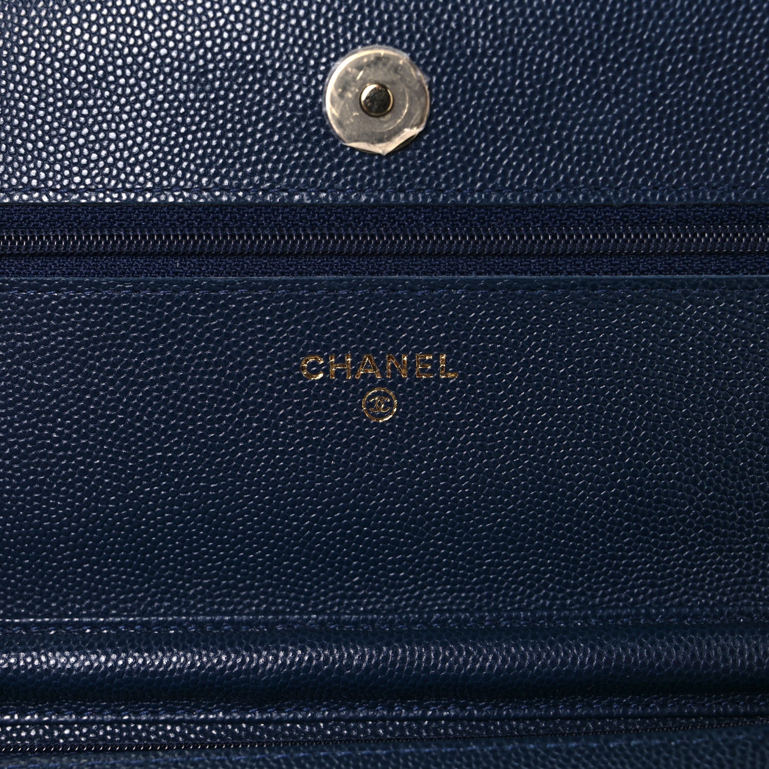 Chanel Caviar Quilted Wallet On Chain WOC Navy Blue 6 of 9