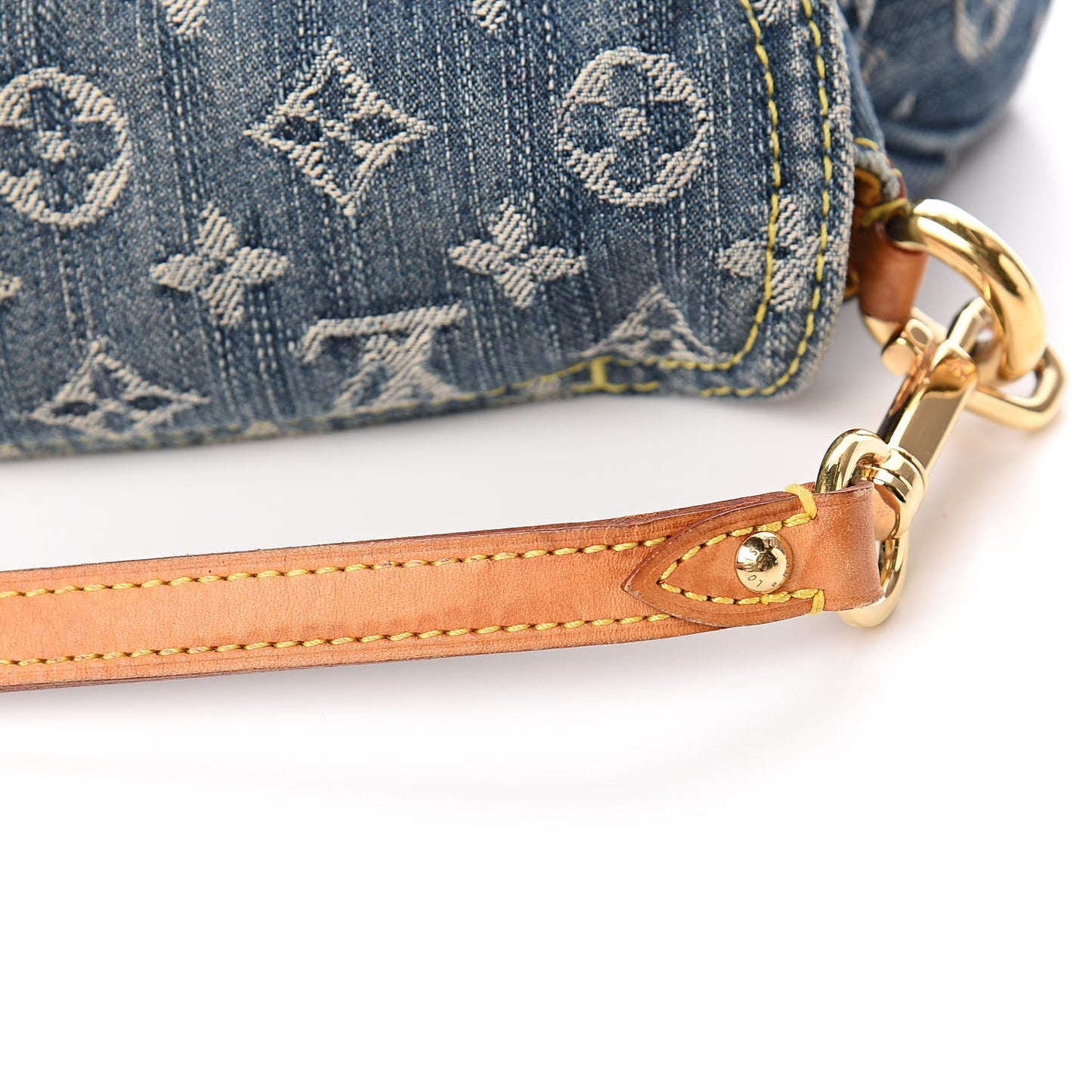 Monogram Denim Mini Pleaty Blue