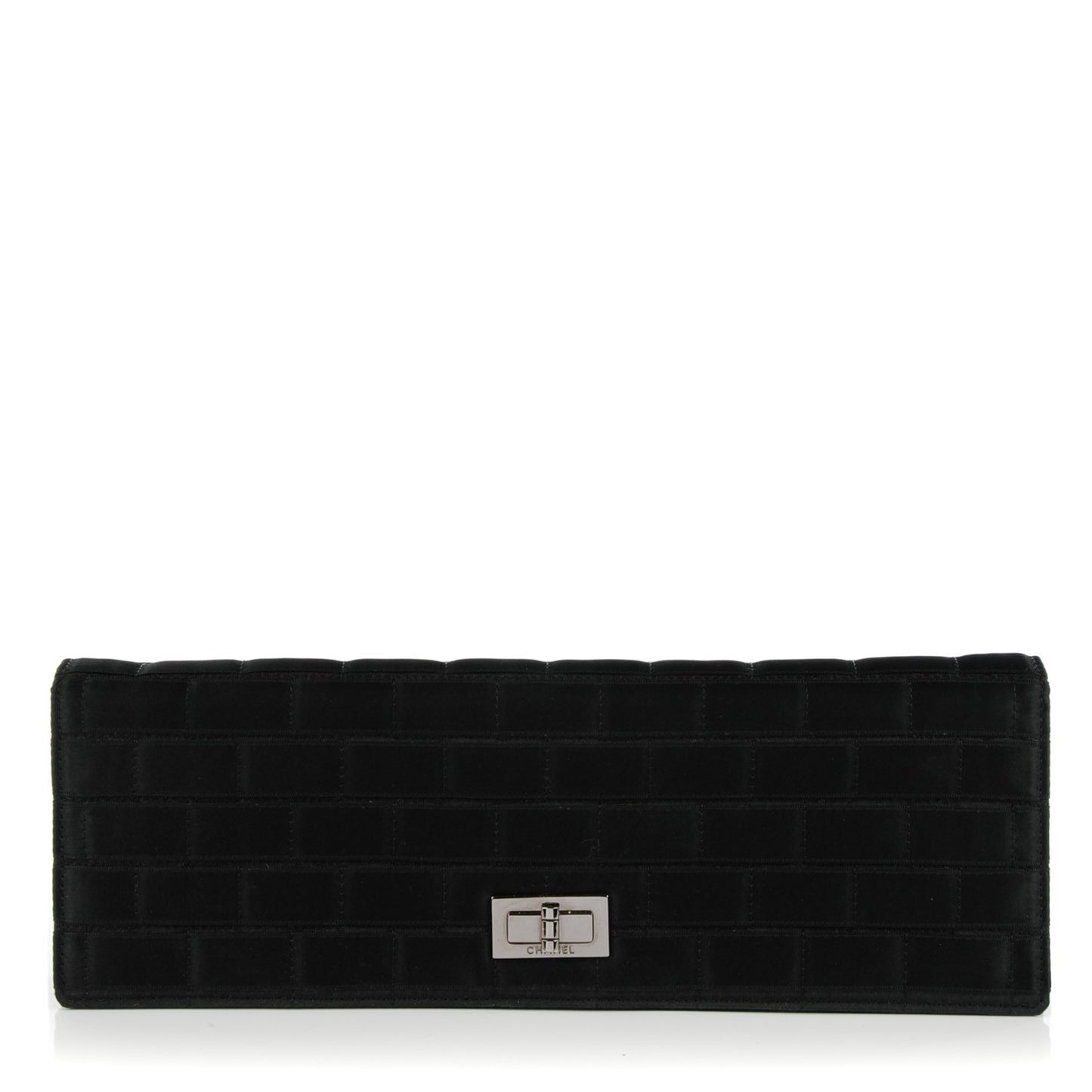 Satin Ribbon Evening Clutch Black