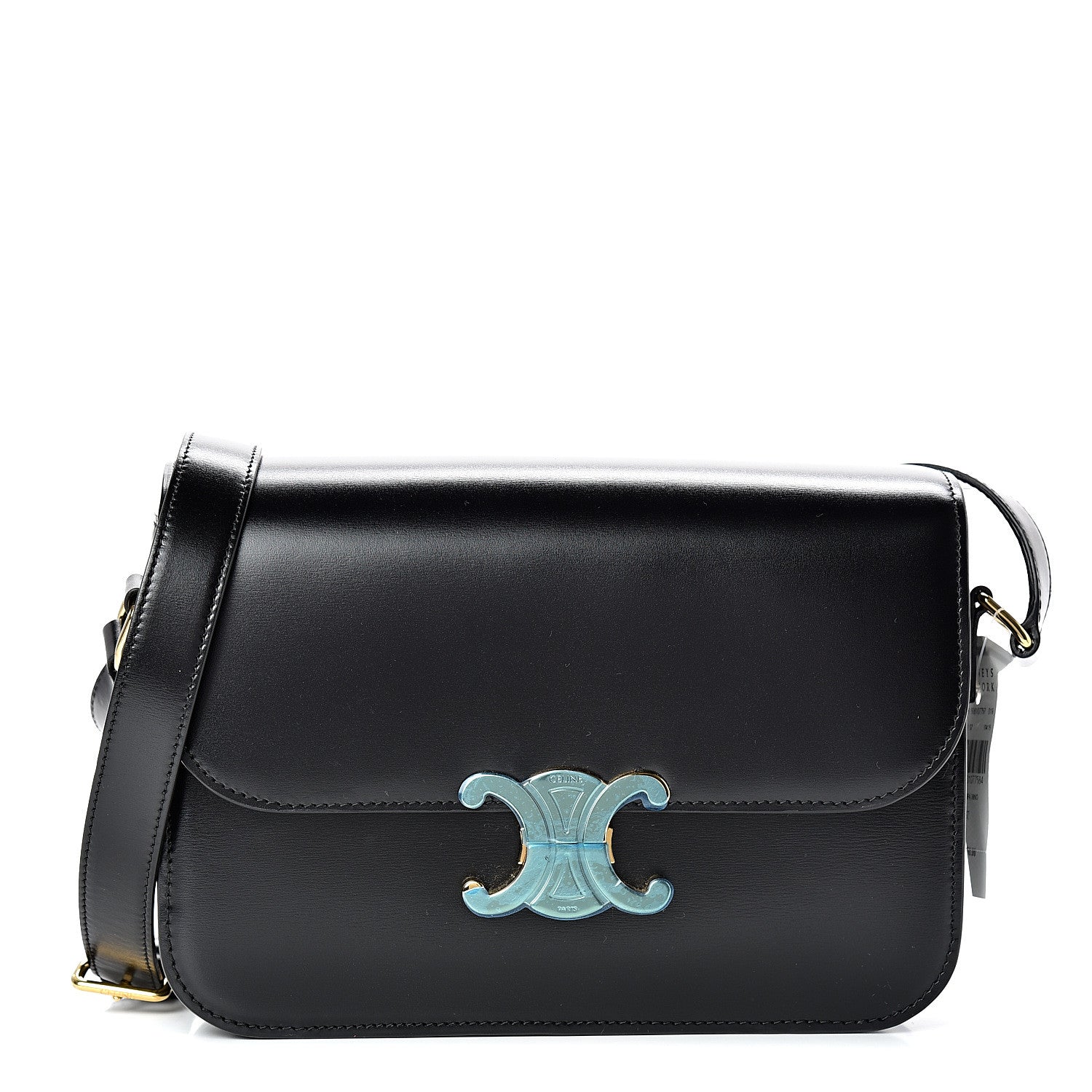 Celine Shiny Calfskin Medium Triomphe Black 1 of 11