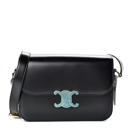 Celine Shiny Calfskin Medium Triomphe Black 1 of 11