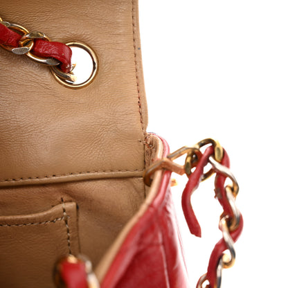 Chanel Lambskin Quilted Small Single Flap Red 14 of 17