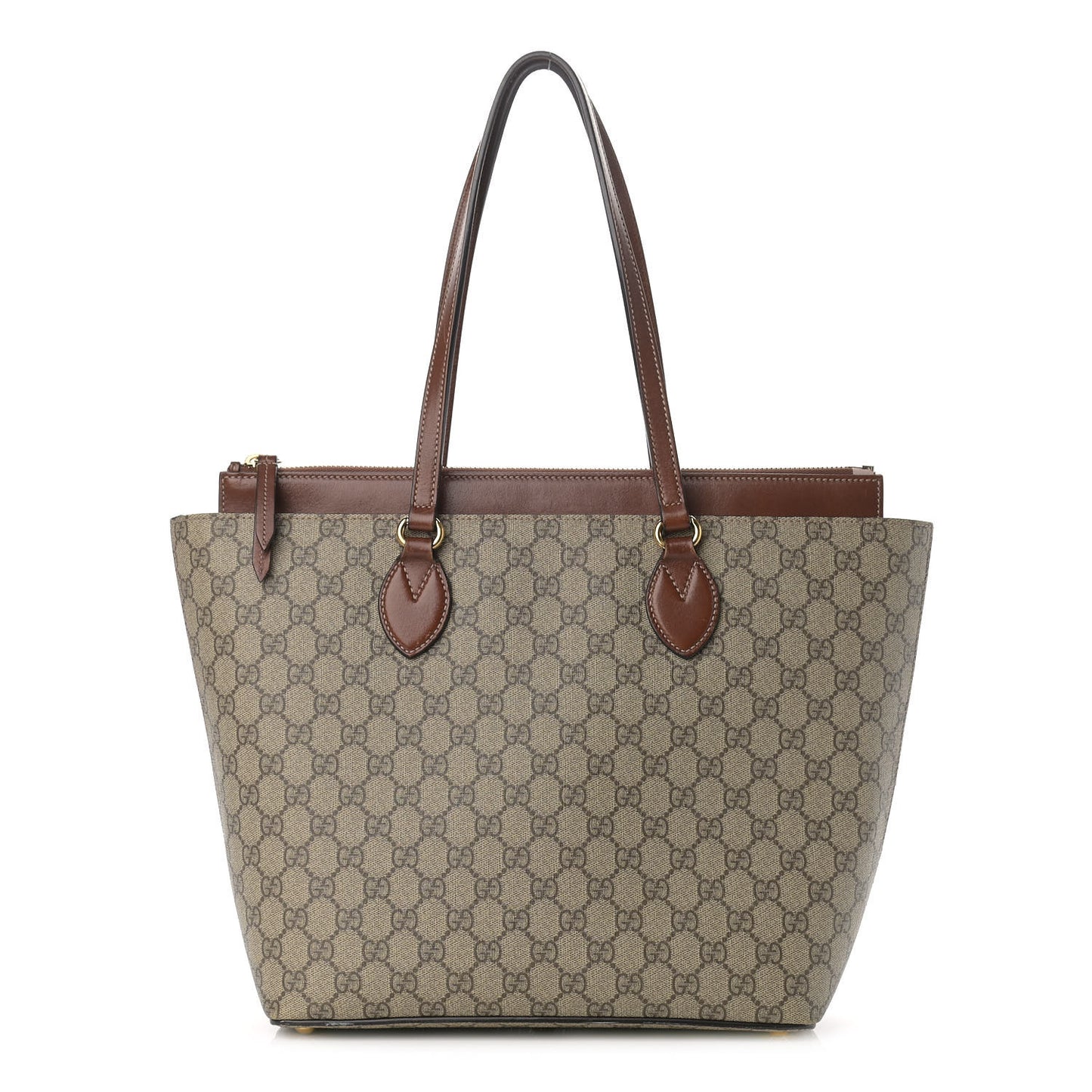 GG Supreme Monogram Medium Zippered Bucket Tote Beige Tuscany