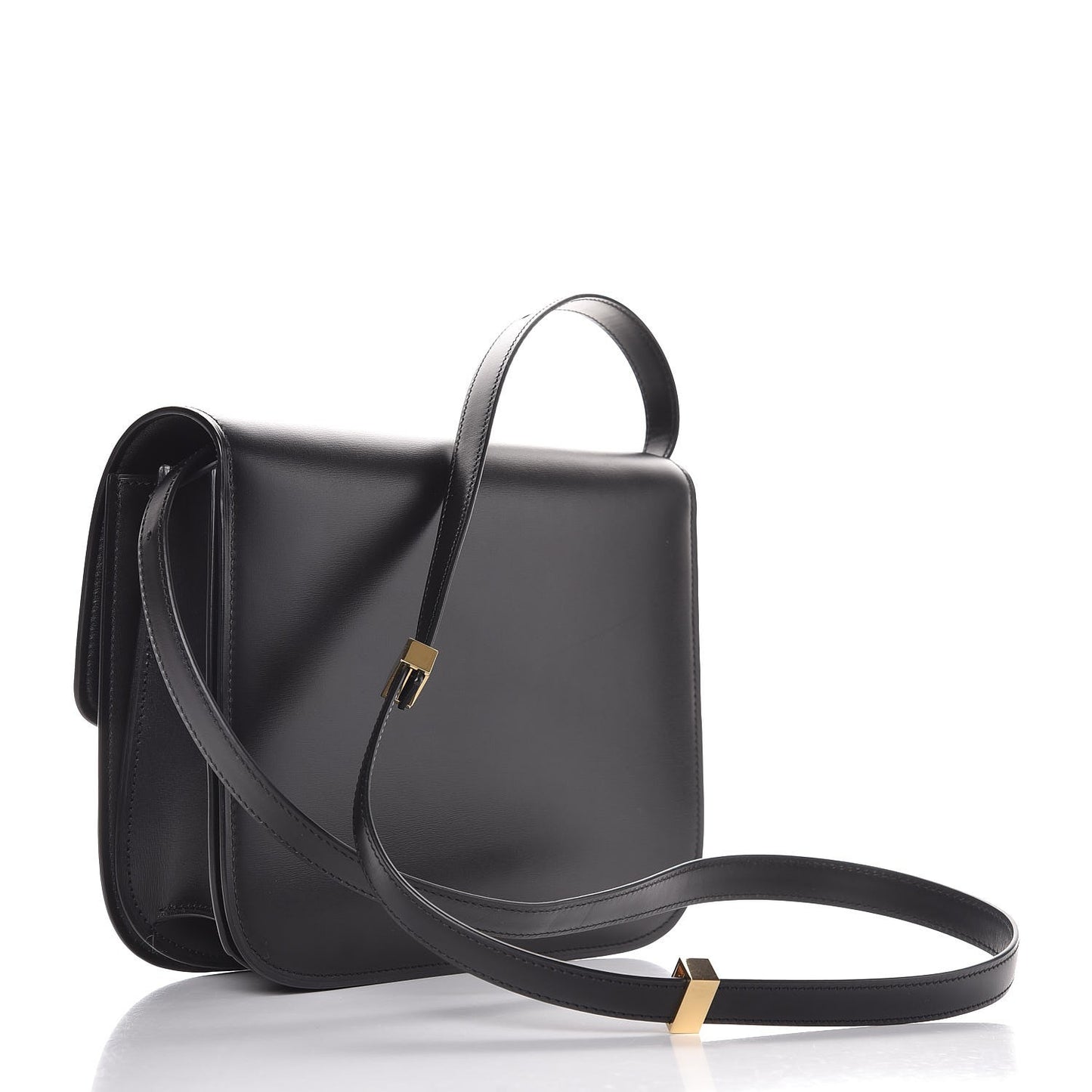 Box Calfskin Medium Classic Box Flap Bag Black