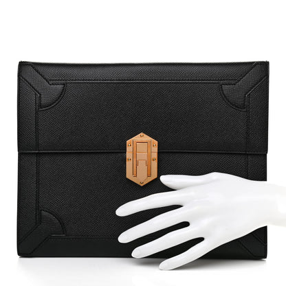 Hermes Epsom Fleche D'Or Clutch Black 2 of 9
