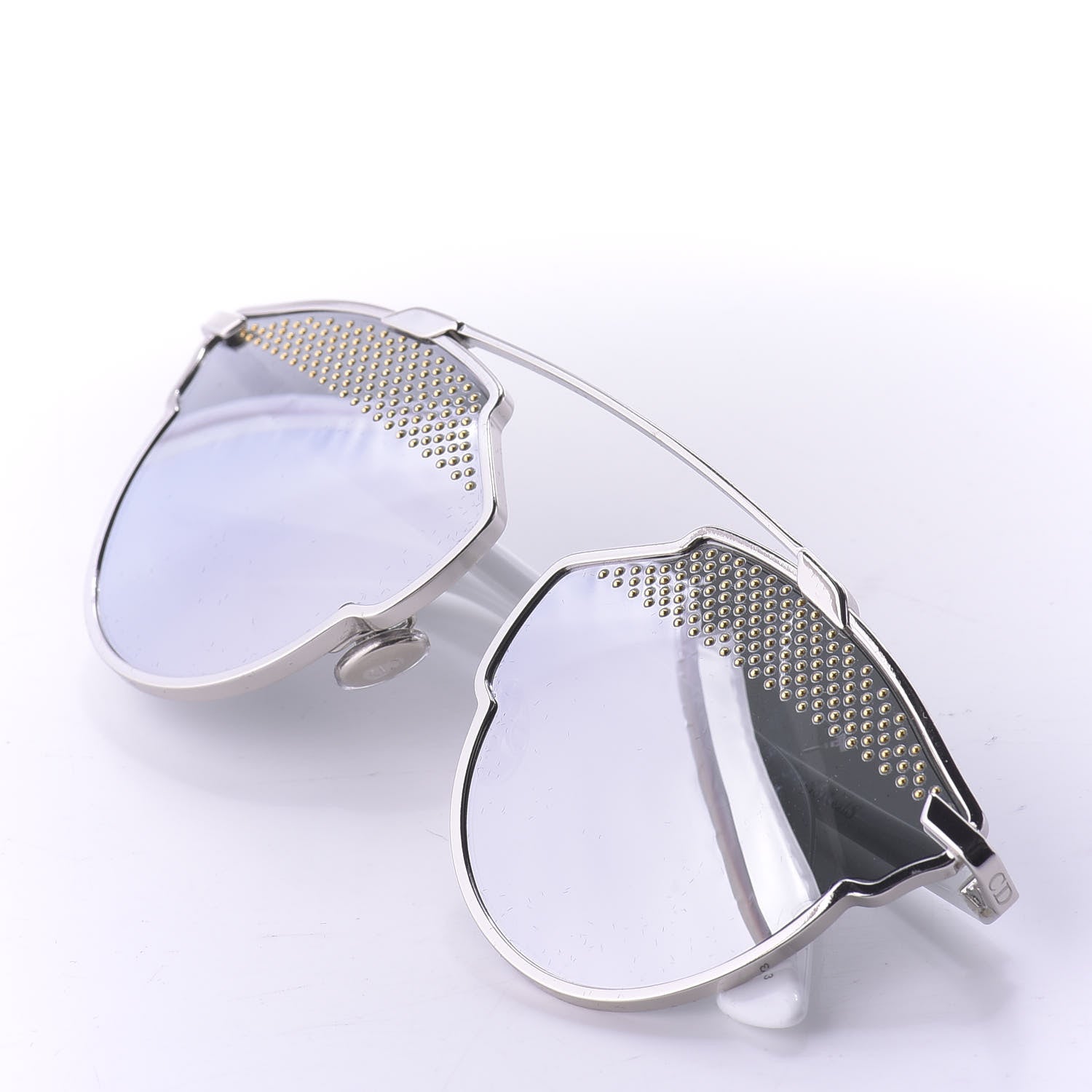 Christian Dior Studded So Real Sunglasses Silver White 9 of 10