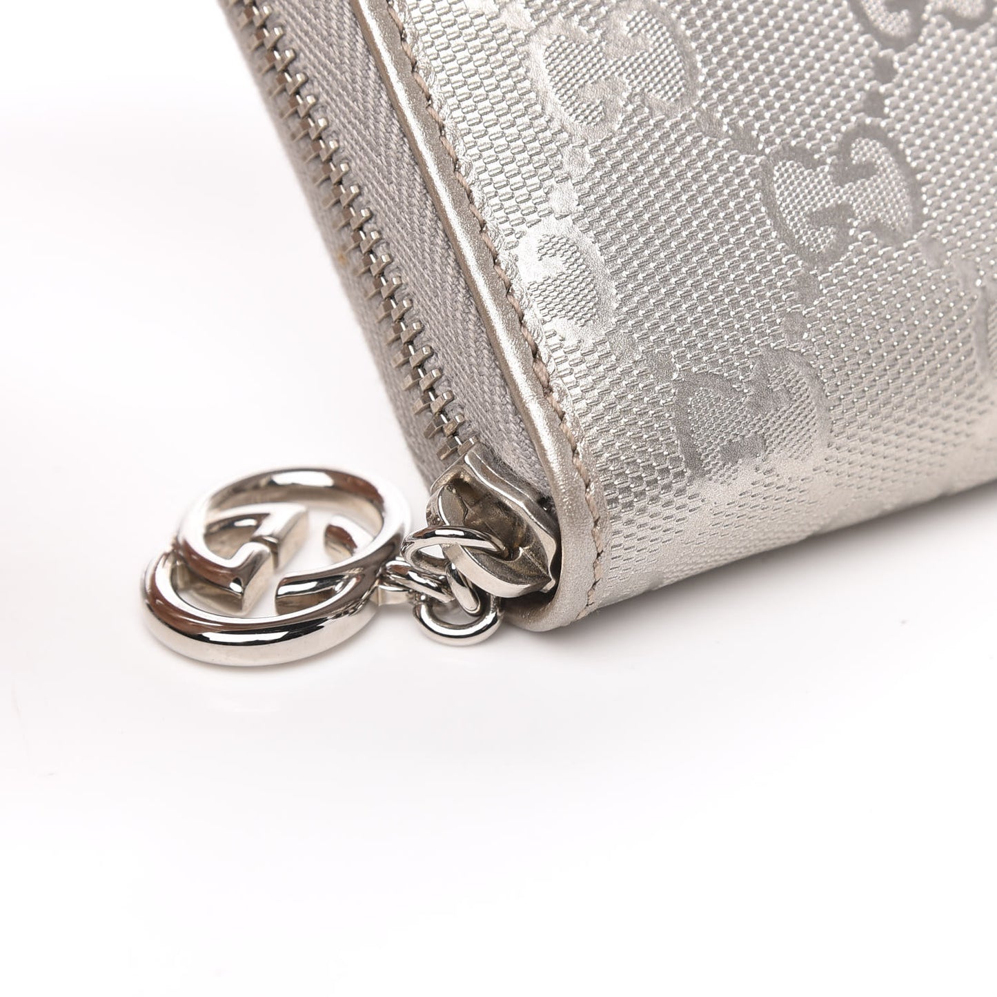 Imprime Monogram GG Pierce Zip Around Wallet Silver