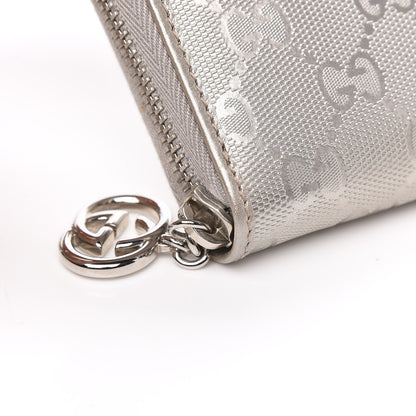 Gucci Imprime Monogram GG Pierce Zip Around Wallet Silver 7 of 10