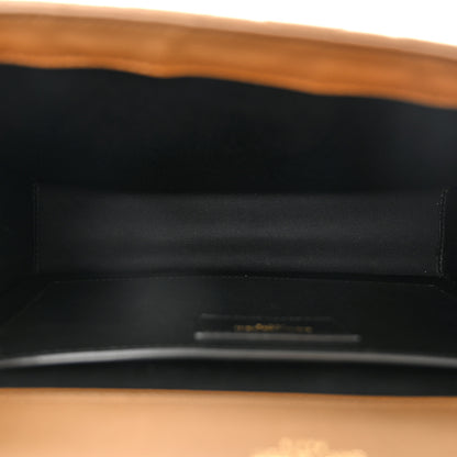 Saint Laurent Lambskin Mixed Matelasse Triquilt Medium Monogram Satchel Dark Cork 5 of 10