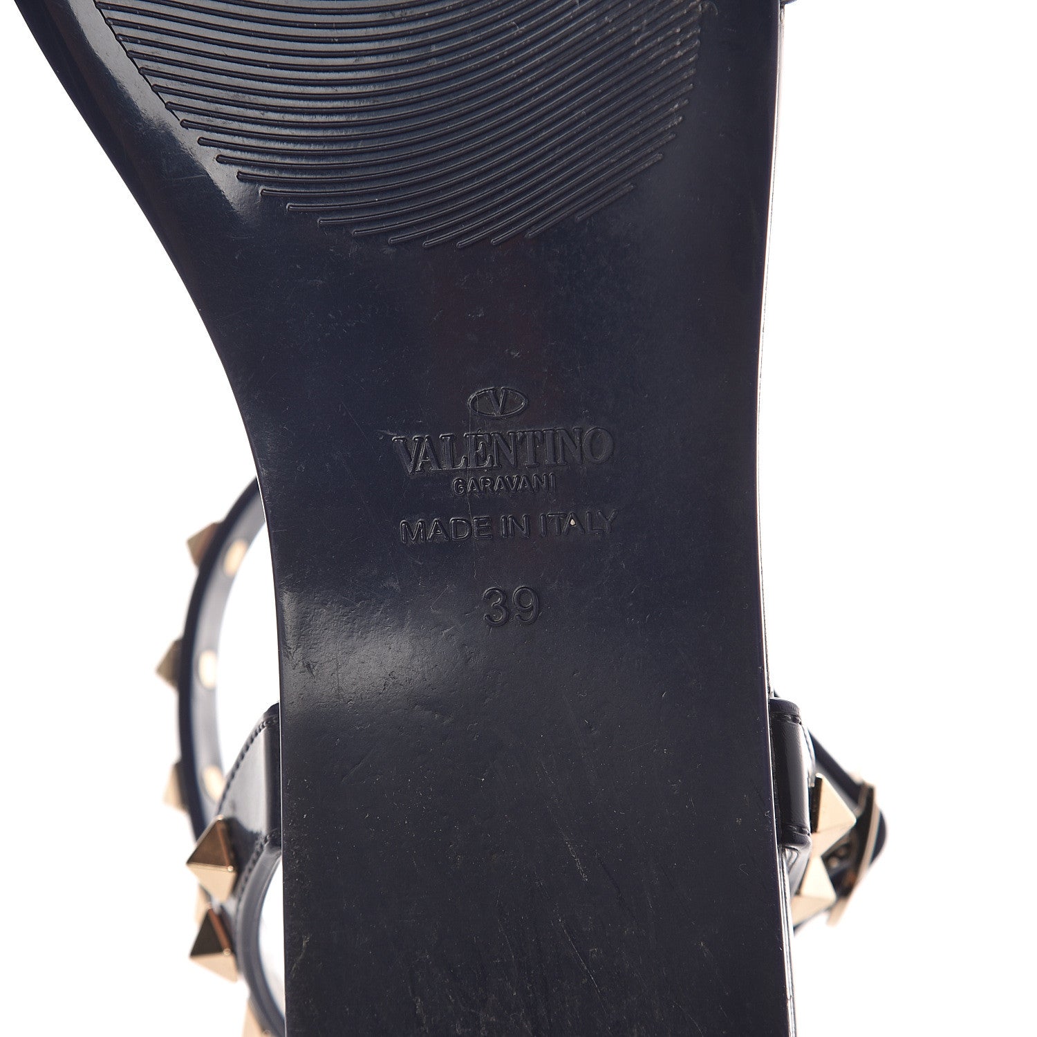 Valentino Garavani PVC Jelly Rockstud Caged Sandals 39 Blue 6 of 7