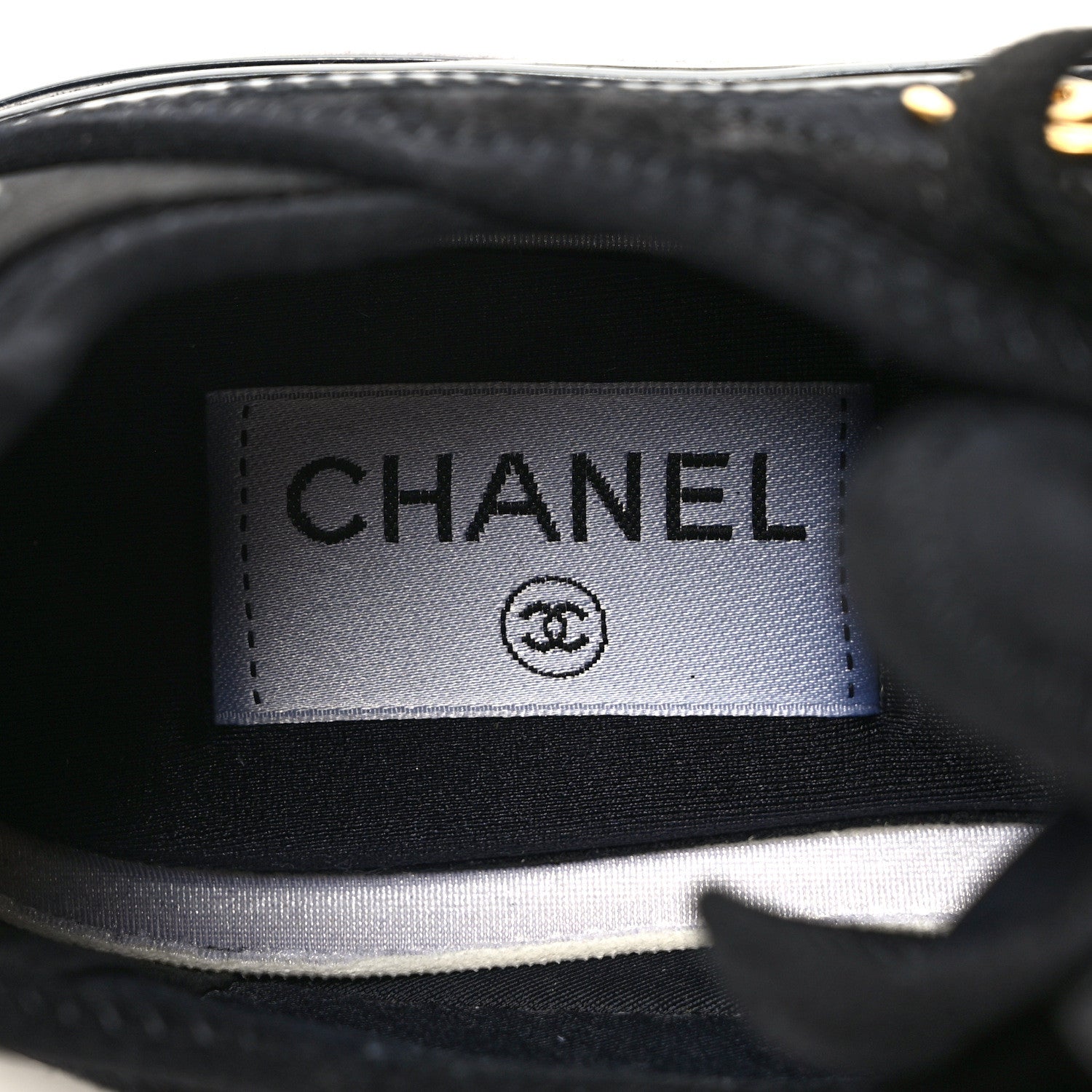 Chanel Velvet Calfskin Mixed Fibers CC Sneakers 36 Black 8 of 9