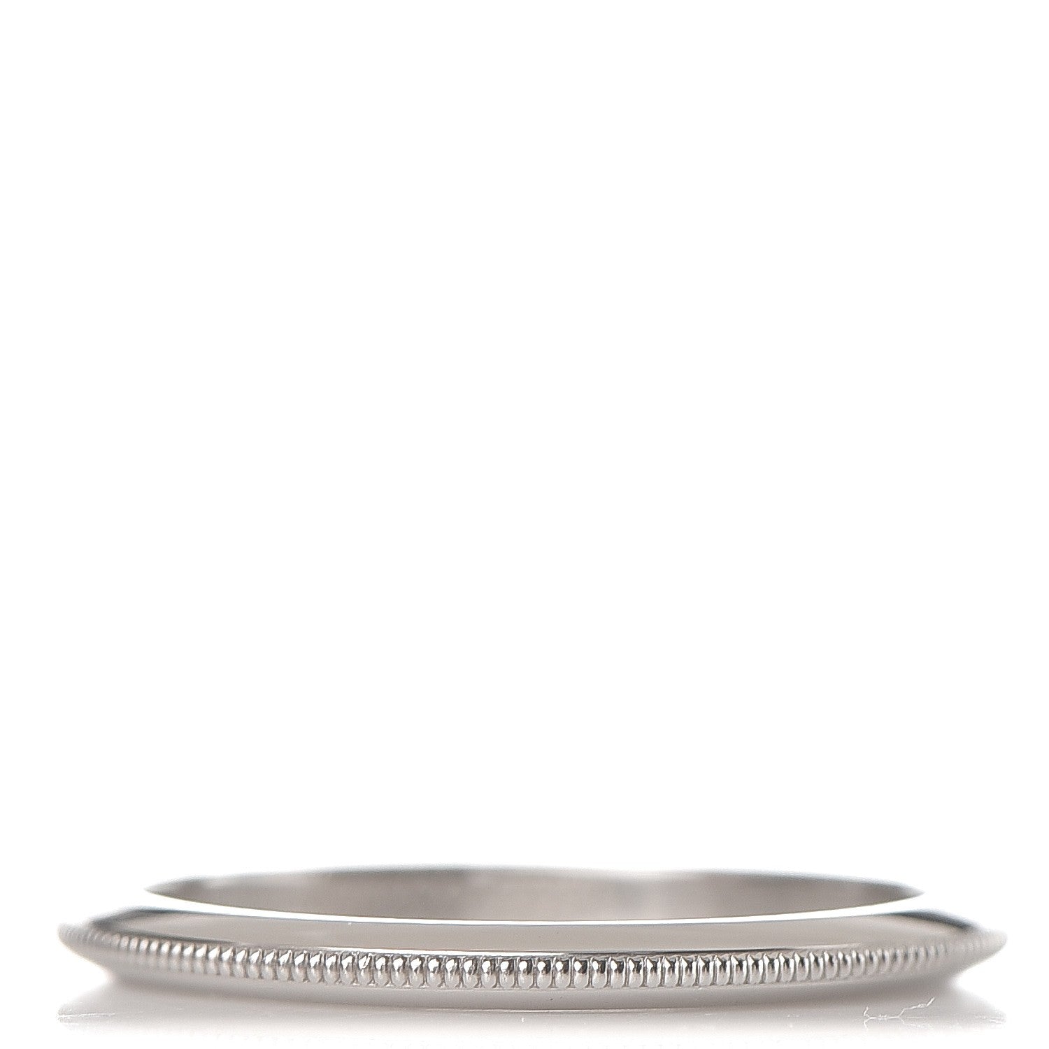Tiffany Platinum Milgrain Band Ring 4.5 1 of 3