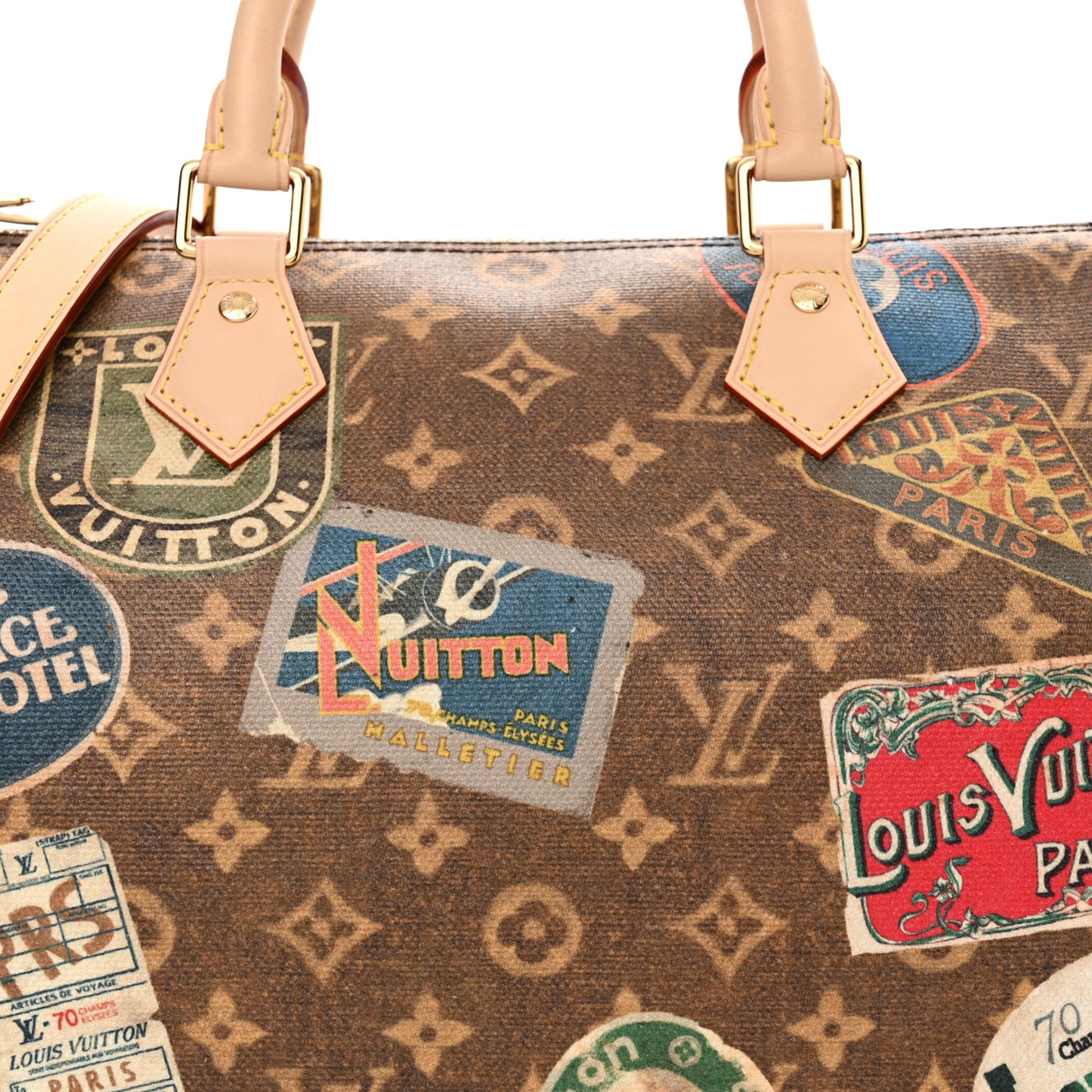Monogram Hotel Labels Speedy Bandouliere 30