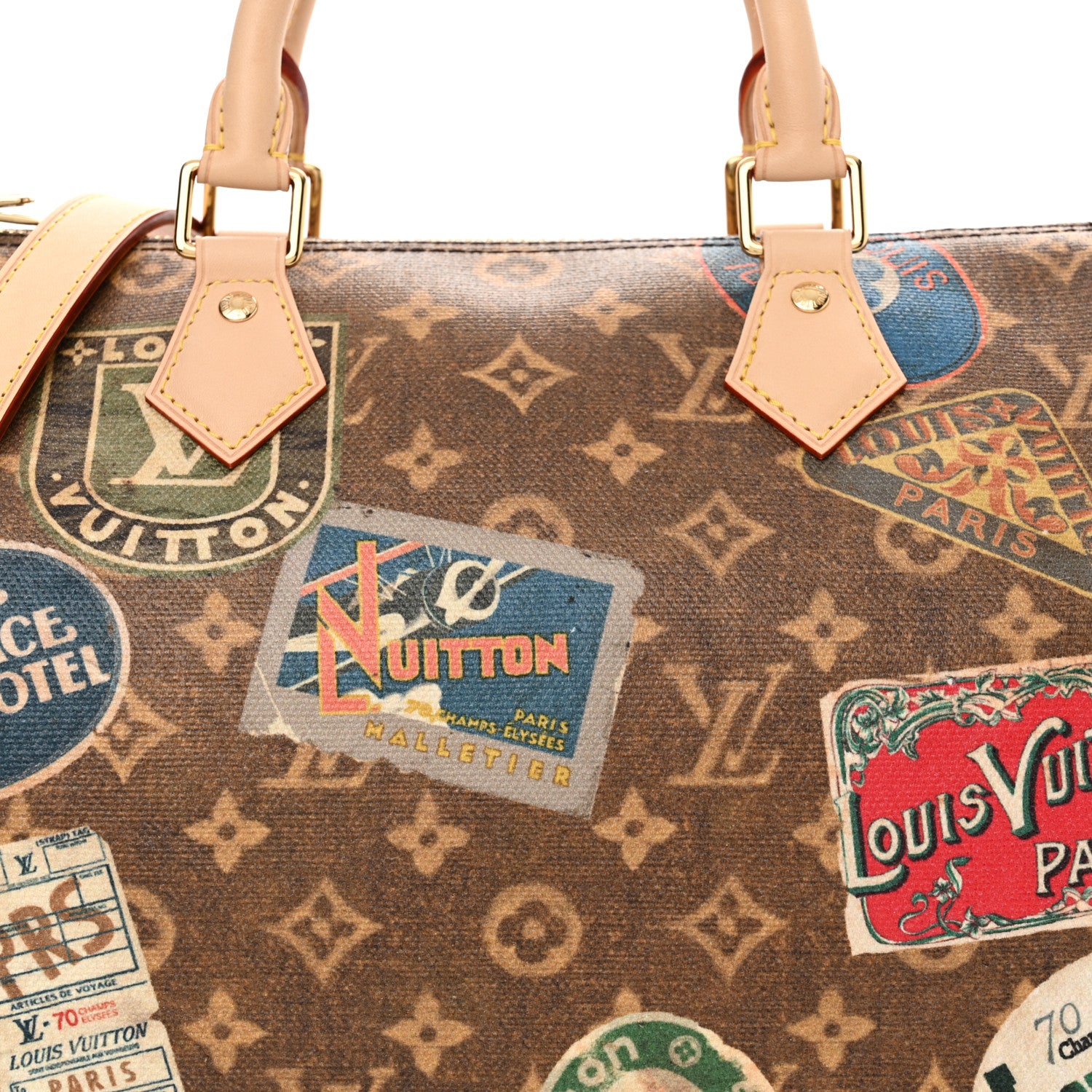 Louis Vuitton Monogram Hotel Labels Speedy Bandouliere 30 7 of 12