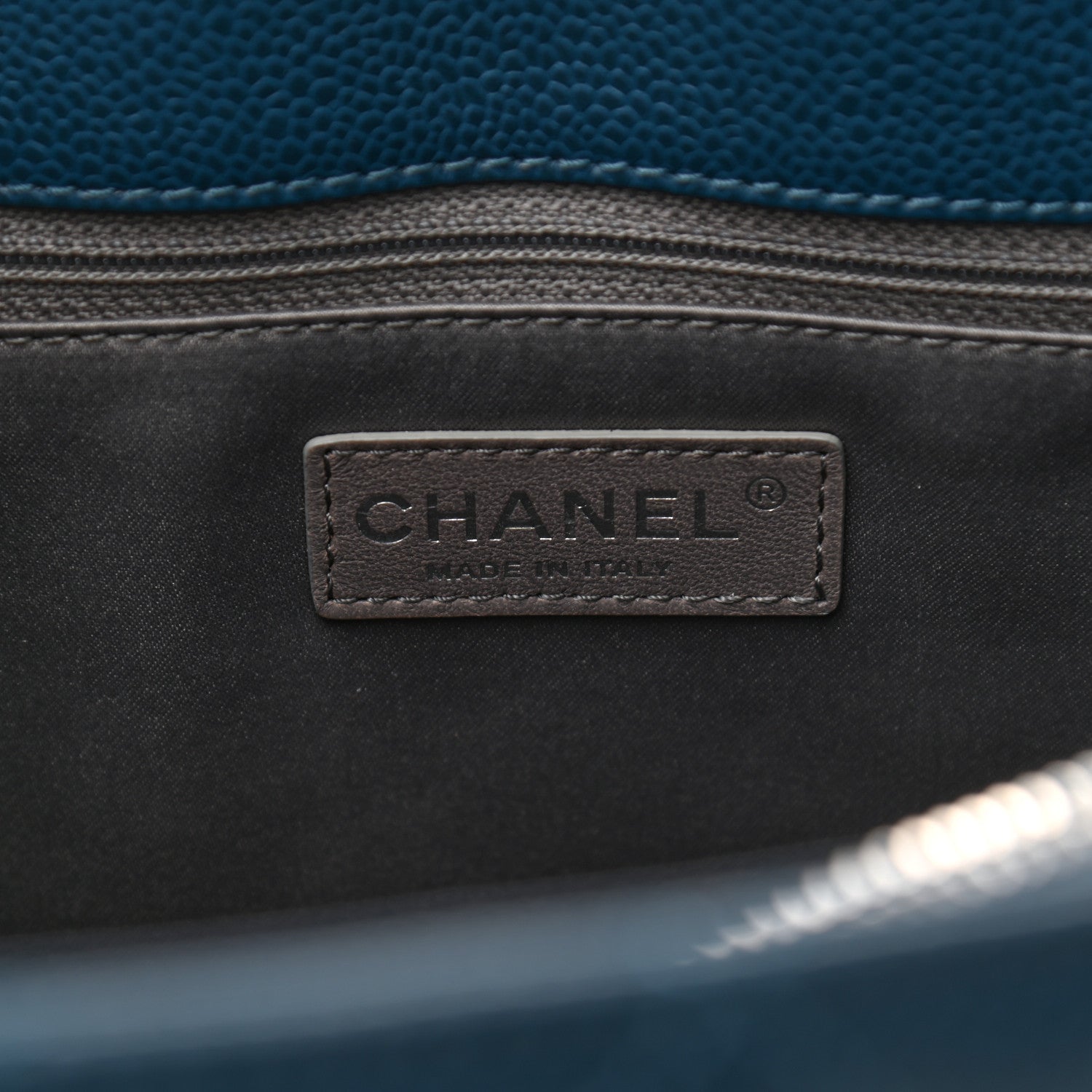 Chanel Caviar Quilted Grand Shopping Tote GST Dark Blue 8 of 12