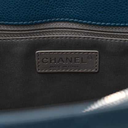 Chanel Caviar Quilted Grand Shopping Tote GST Dark Blue 8 of 12