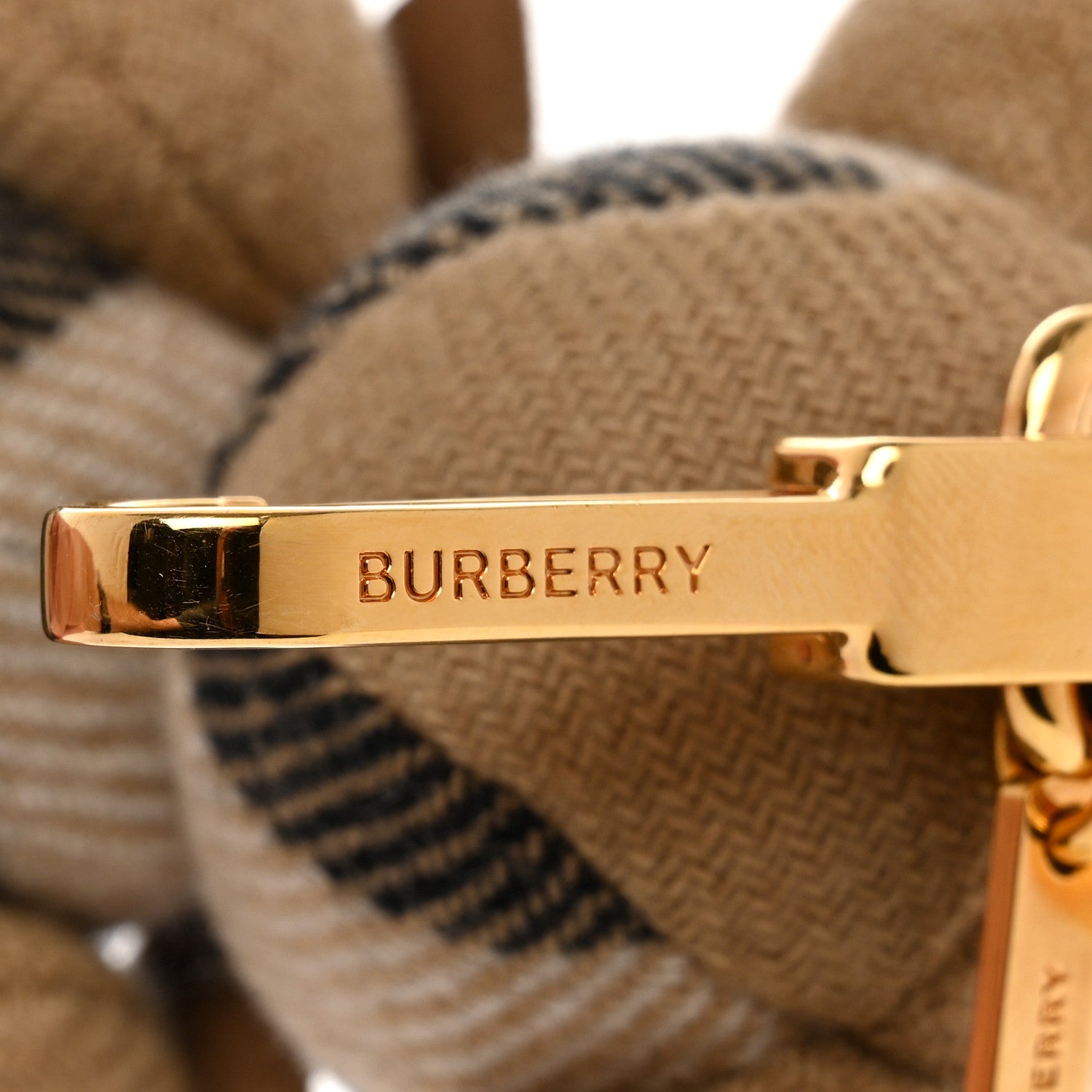 Burberry Cashmere Vintage Check Thomas Bear Bag Charm Camel 5 of 6
