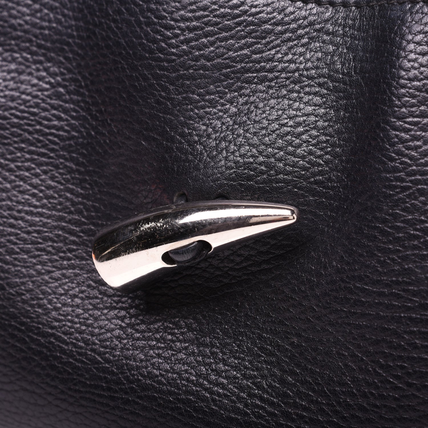 Burberry Grainy Calfskin House Check Horn Toggle Shoulder Bag Black 11 of 11