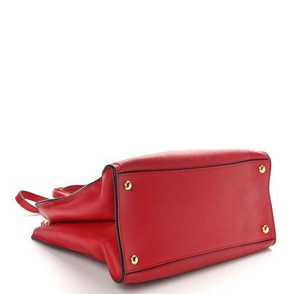 Prada Saffiano Soft Triple Pocket Tote Rosso 4 of 17