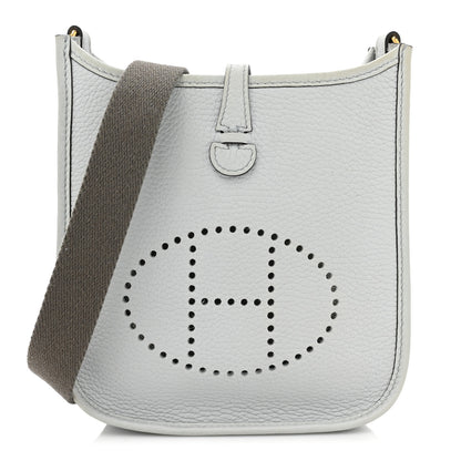 Hermes Taurillon Clemence Amazone Evelyne TPM Bleu Pale Etain 1 of 10