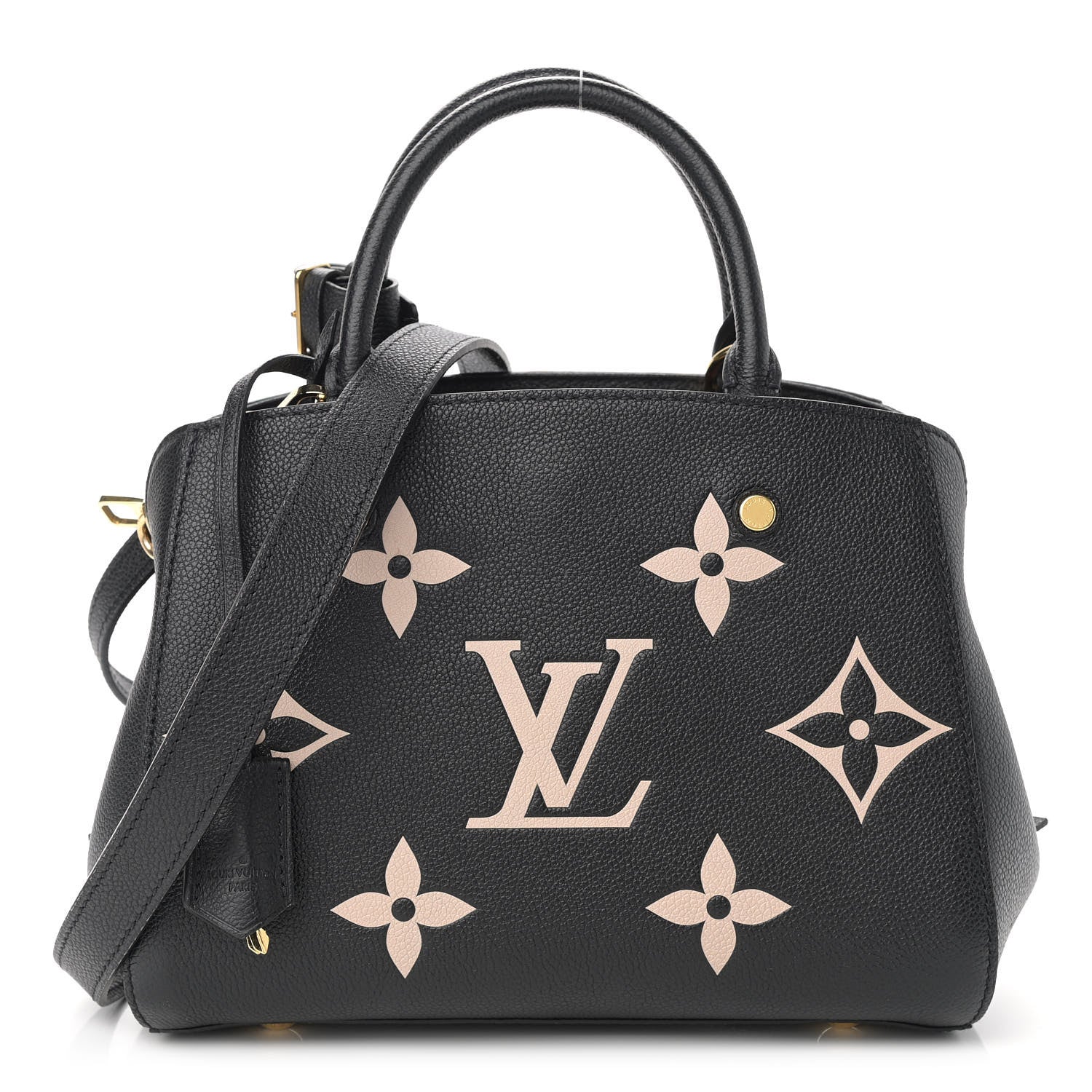 Louis Vuitton Empreinte Monogram Giant Montaigne BB Black Beige 1 of 11