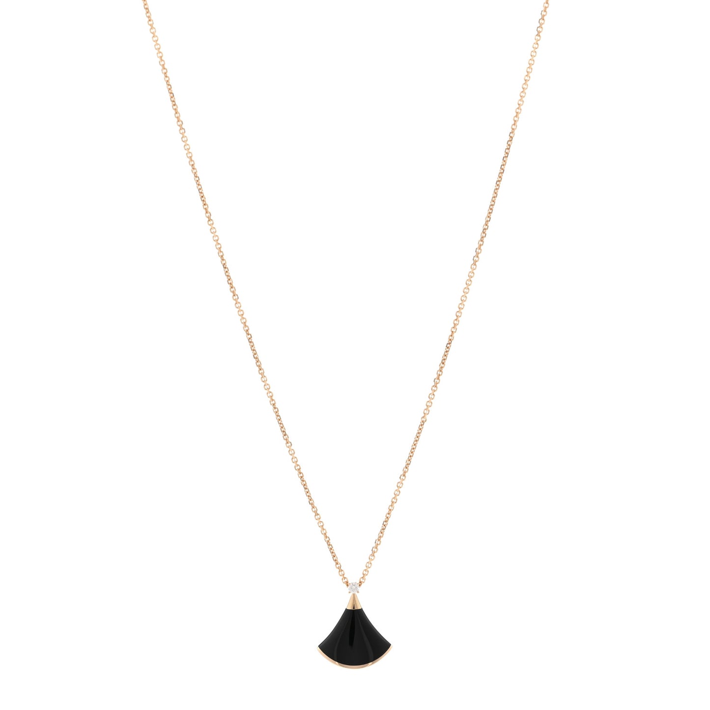 18K Rose Gold Diamond Black Onyx Divas' Dream Pendant Necklace