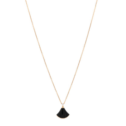 Bulgari 18K Rose Gold Diamond Black Onyx Divas' Dream Pendant Necklace 1 of 5