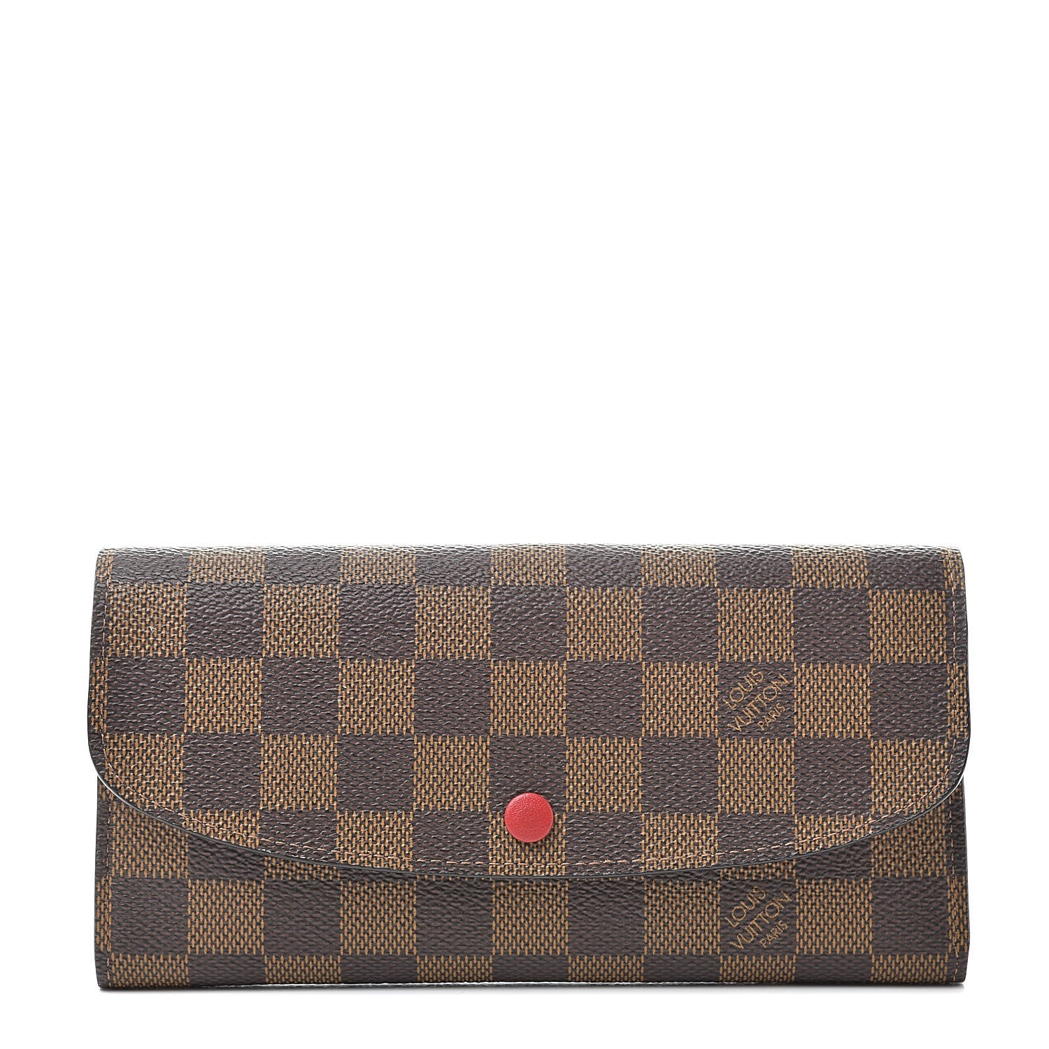 Louis Vuitton Damier Ebene Emilie Wallet Red 1 of 8