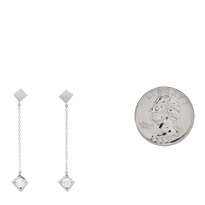 Tiffany 18K White Gold Diamond Frank Gehry Torque Drop Earrings 2 of 4