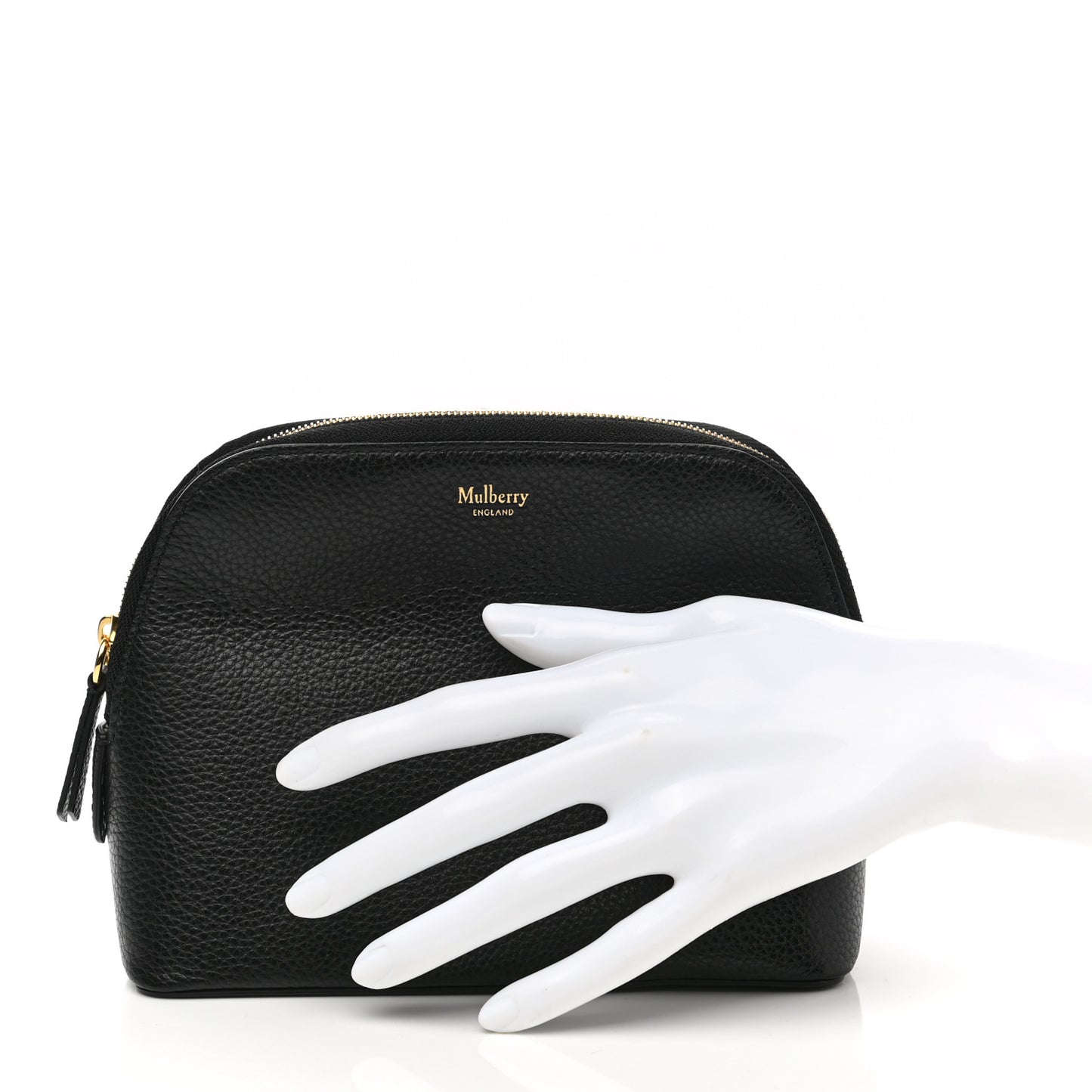Small Classic Grain Continental Cosmetic Pouch Black