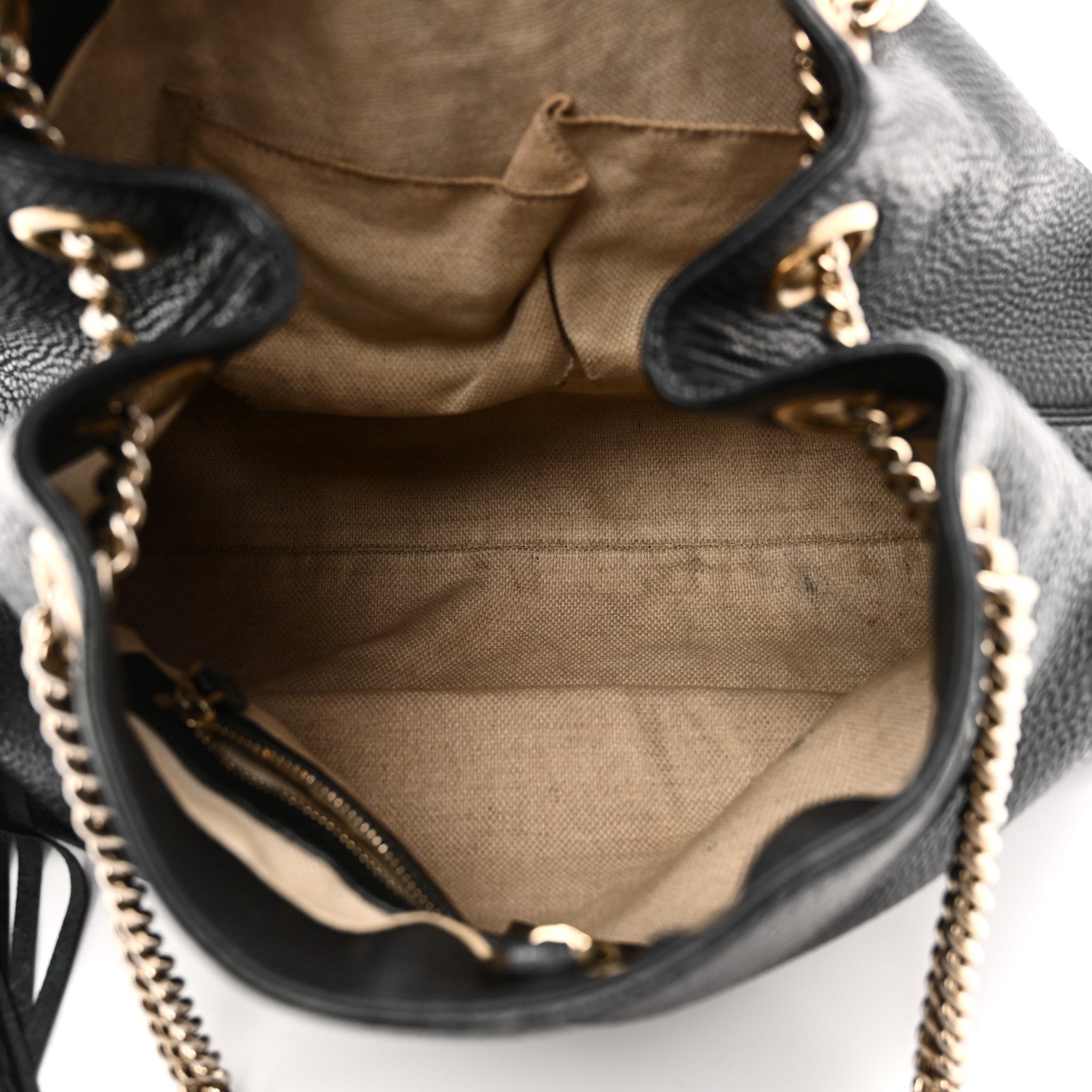 Gucci Pebbled Calfskin Medium Soho Chain Shoulder Bag Black 5 of 10