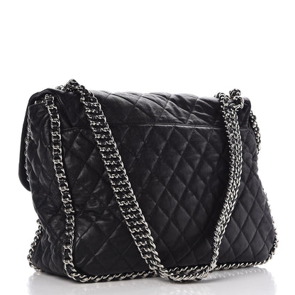 Chanel Washed Lambskin Quilted Maxi Chain Around Flap Black 3 of 7